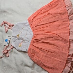 NWT Evie's Closet Peach and White Kite Dress